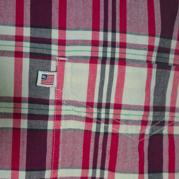 RALPH LAUREN PLAID BUTTON FRONT SHIRT S/S POLO JNS - Picture 7 of 7
